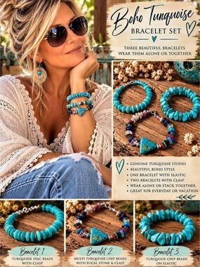 3 Turquoise Bracelet Bundle